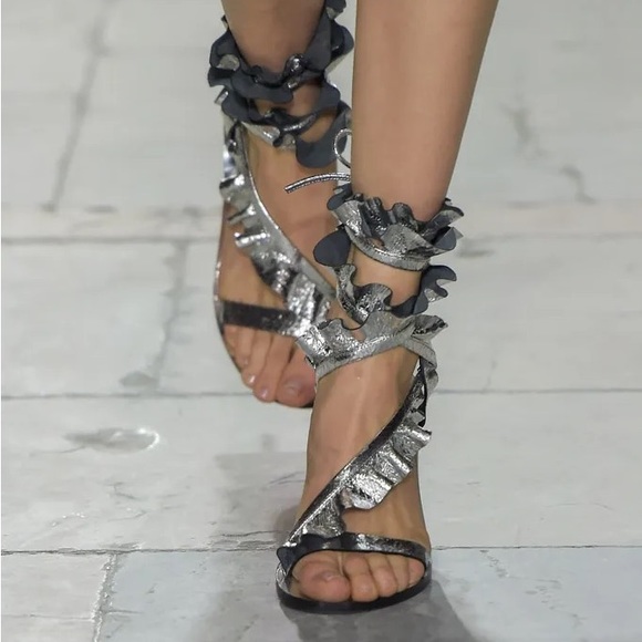 Isabel Marant Ruffle Ansel Leather Heels NWT - Picture 16 of 16